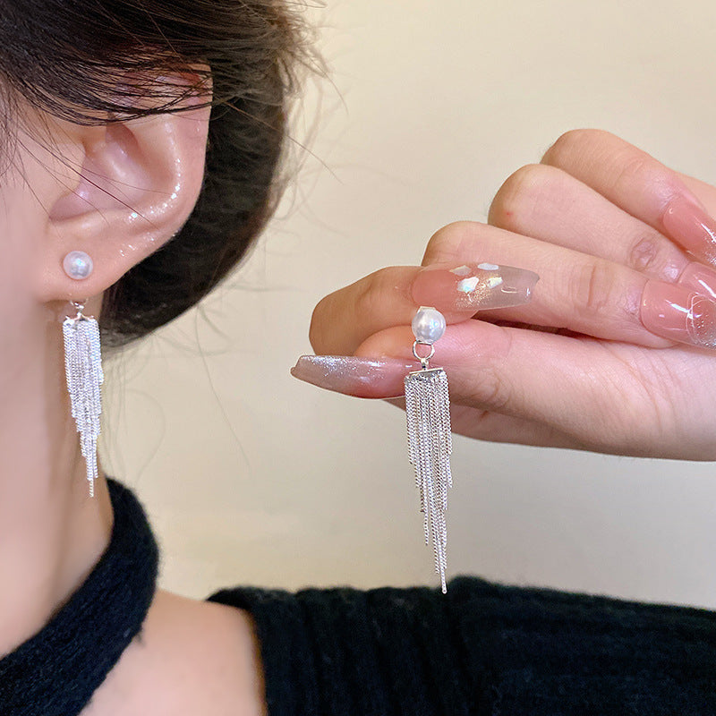 チェーンピアス K18 ピアス ロングアメリカンピアス アクセサリー銀032