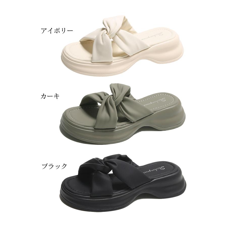 厚底サンダル ミュールサンダル 美脚 夏