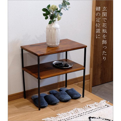 サイドテーブル 木製 アイアン おしゃれ ソファ ベッド 収納 棚付き ベッドサイドテーブル ソファ横 シーシャムサイドテーブル B