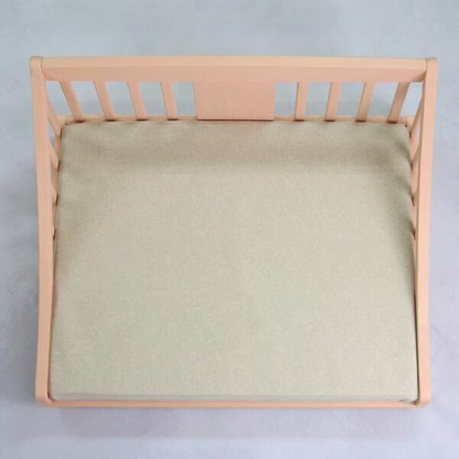 ドッグベッド マット付 Mサイズ ピンク 木製 天然塗料 アクアクリーンマット付