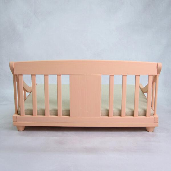 ドッグベッド マット付 Mサイズ ピンク 木製 天然塗料 アクアクリーンマット付