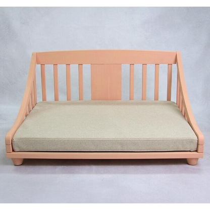 ドッグベッド マット付 Mサイズ ピンク 木製 天然塗料 アクアクリーンマット付