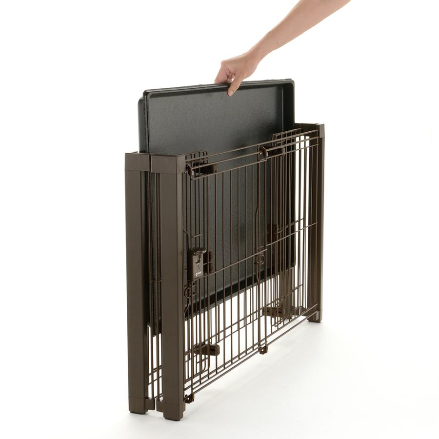 リッチェル　折りたたみアルミサークル　９０ー６０　ブラウン　１８０サイズ