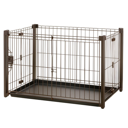 リッチェル　折りたたみアルミサークル　９０ー６０　ブラウン　１８０サイズ